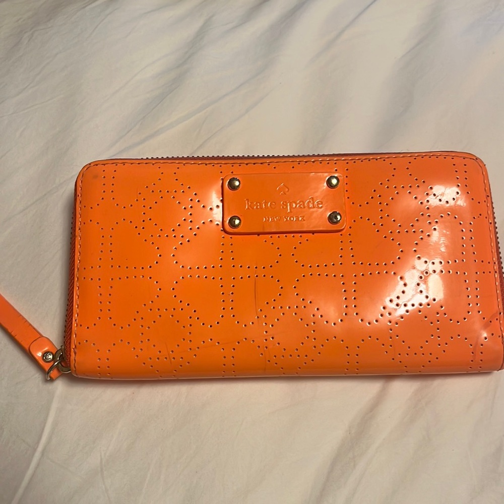 Bright orange Kate spade wallet